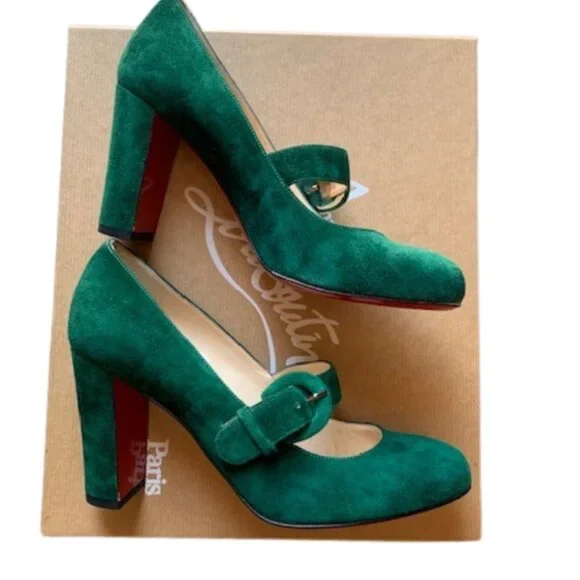 Christian Louboutin Fyalta Velour Suede Pumps EUC Size 37 - Picture 5 of 11